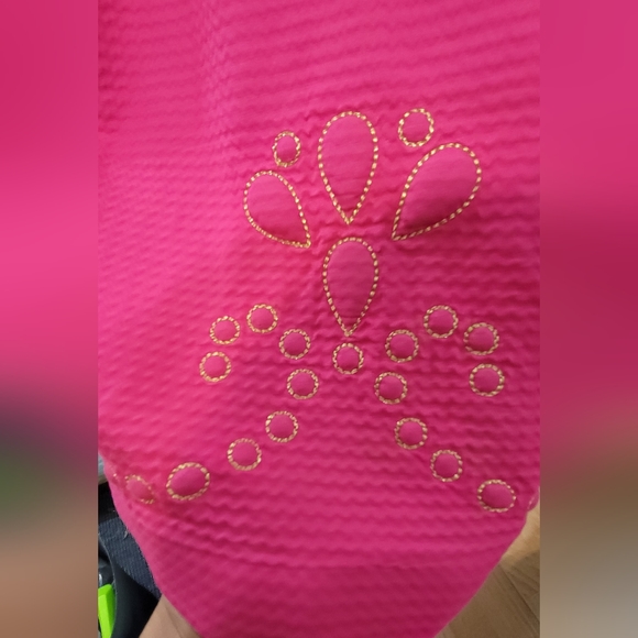 Embroidered cotton piqué dress. - Picture 3 of 9